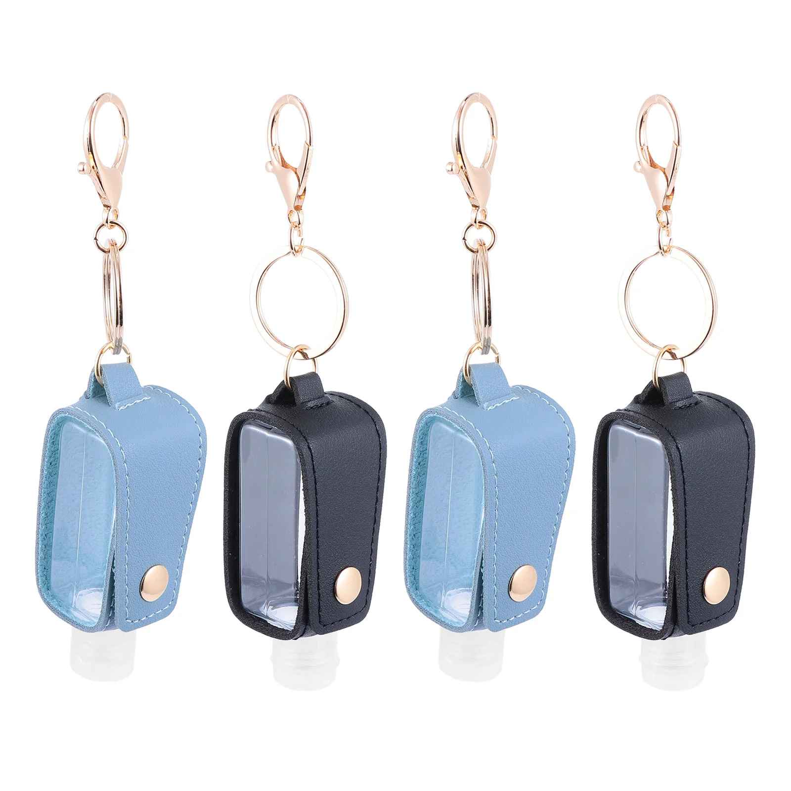 

4 Pcs Key Chain Bottle Cover Travel Toiletries Containers Clear Bottles Keychain