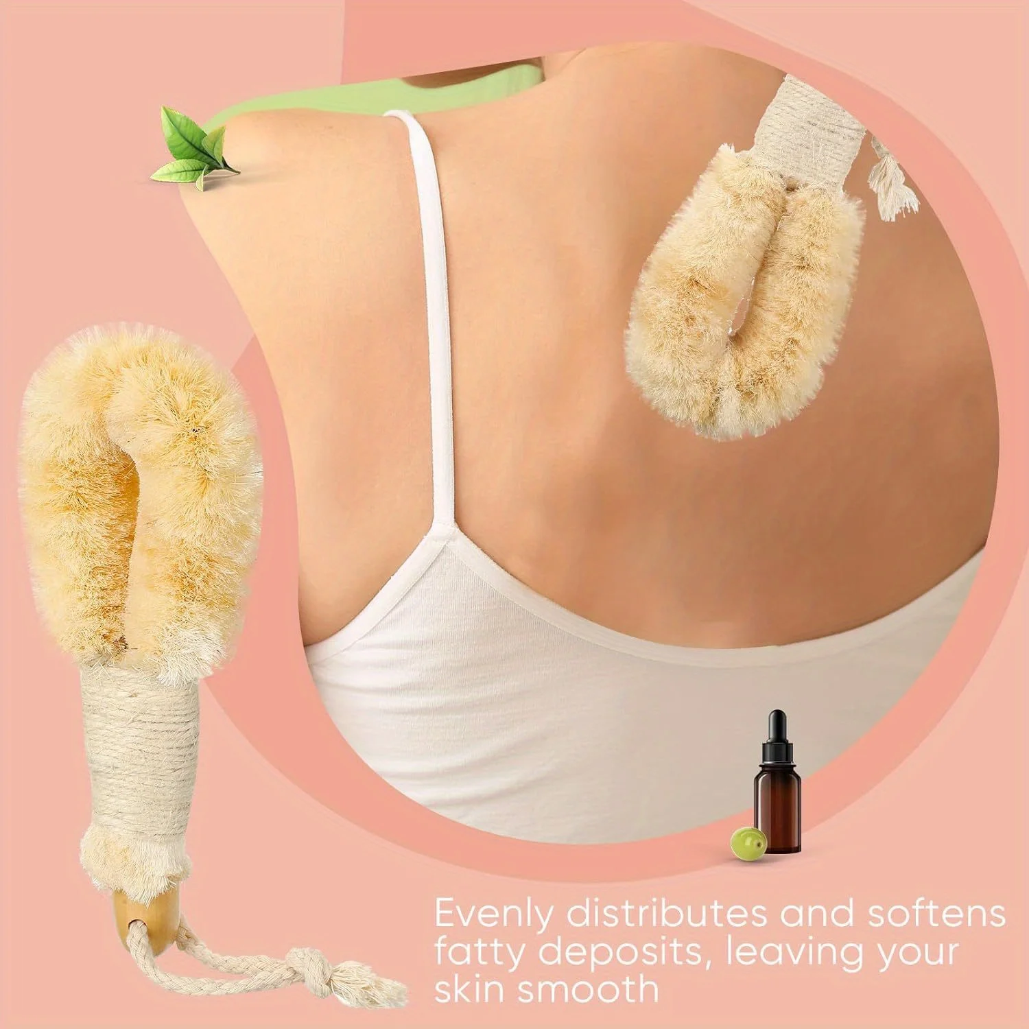 Bath & Shower Dry Skin and Body Sisal Brush Fibers to Improve Blood Circulation Exfoliate Skin Reduce Cellulite Skin Care Tools