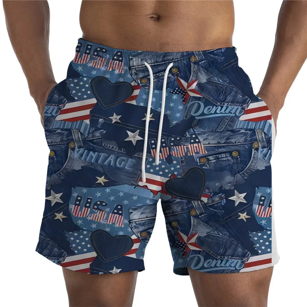 Men's Swimwear Shorts American Flag 3D printed Surfing Board Short Kids Beach Shorts Men Trunks Masculina Swimsuit Sports Briefs 3
