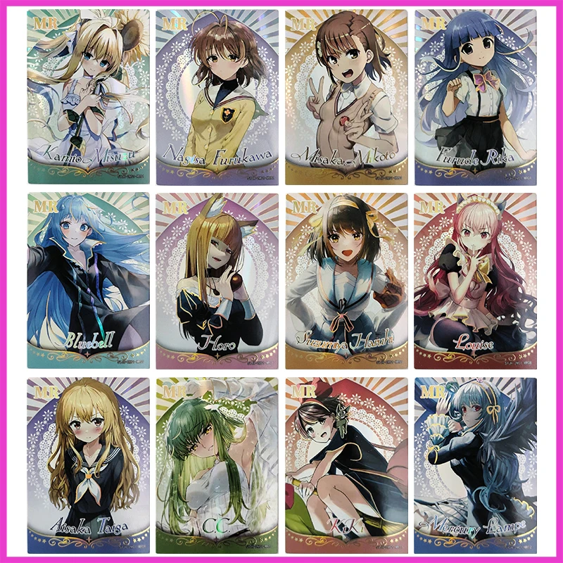 

Anime Goddess Story Rare MR Refractive Flash Cards Shana Lucy Heartfilia Louis Toys for boys Collectible Cards Birthday Gifts