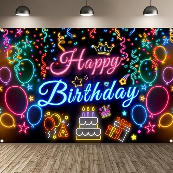 Glow Happy Birthday Banner 1