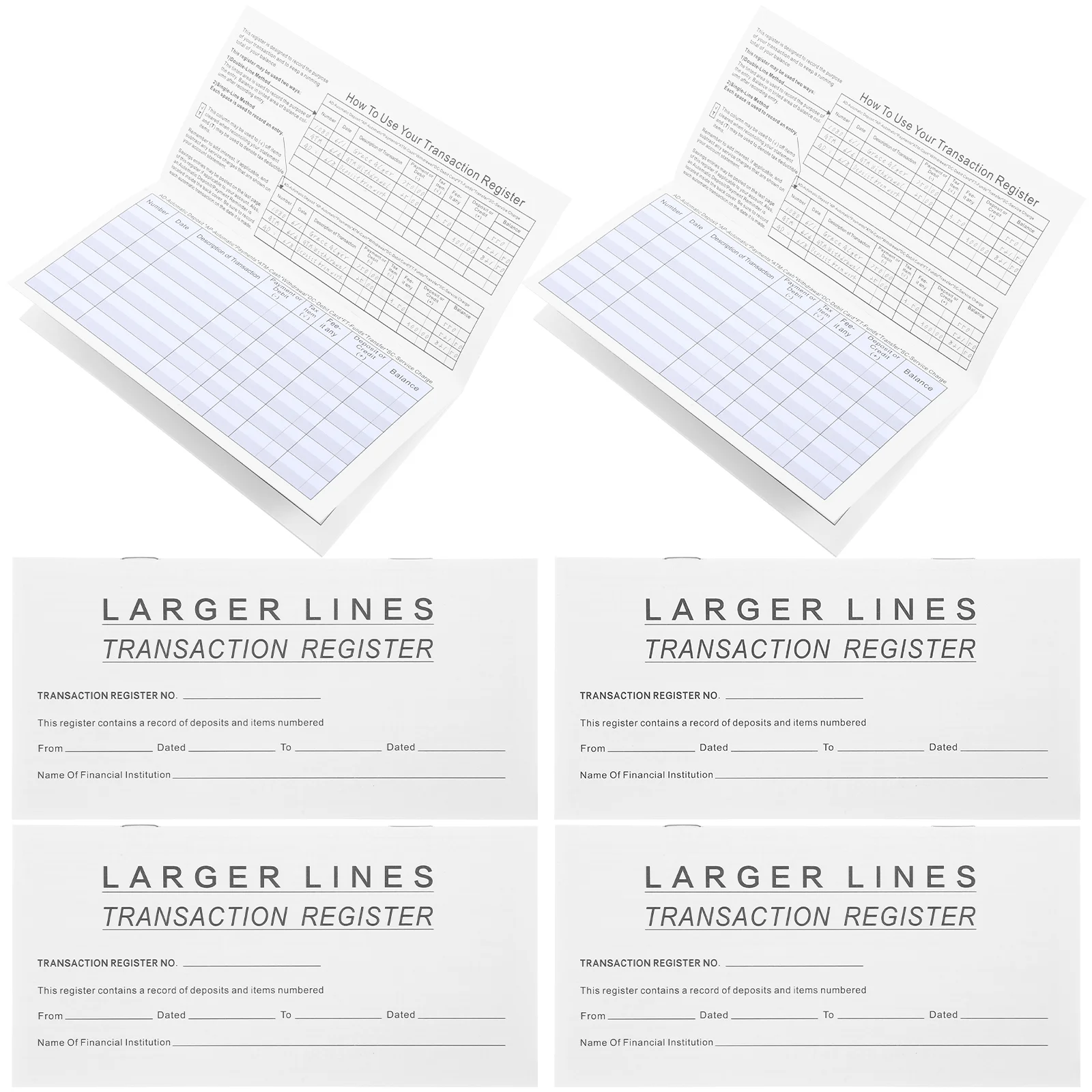 10 Books of Transaction Register Check Register  Large Print Checkbook Portable Transaction Checkbook