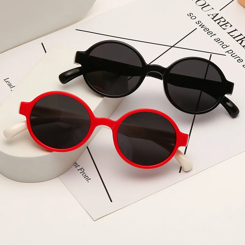 라운드 소년 소녀 편광 선글라스 소년 어린이 태양 안경 실리콘 안전 아기 유아 음영 안경 야외 UV400 Oculos