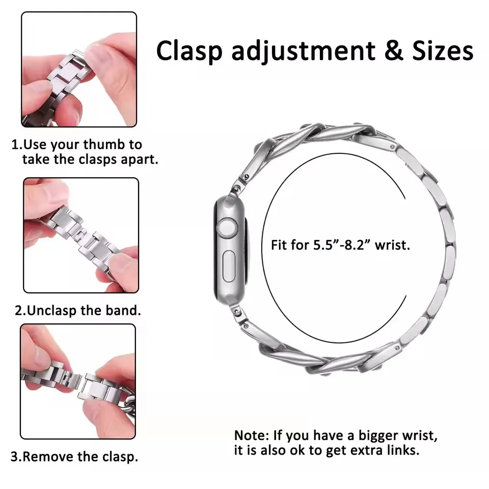 Sleek Metallic Chain Watch Strap