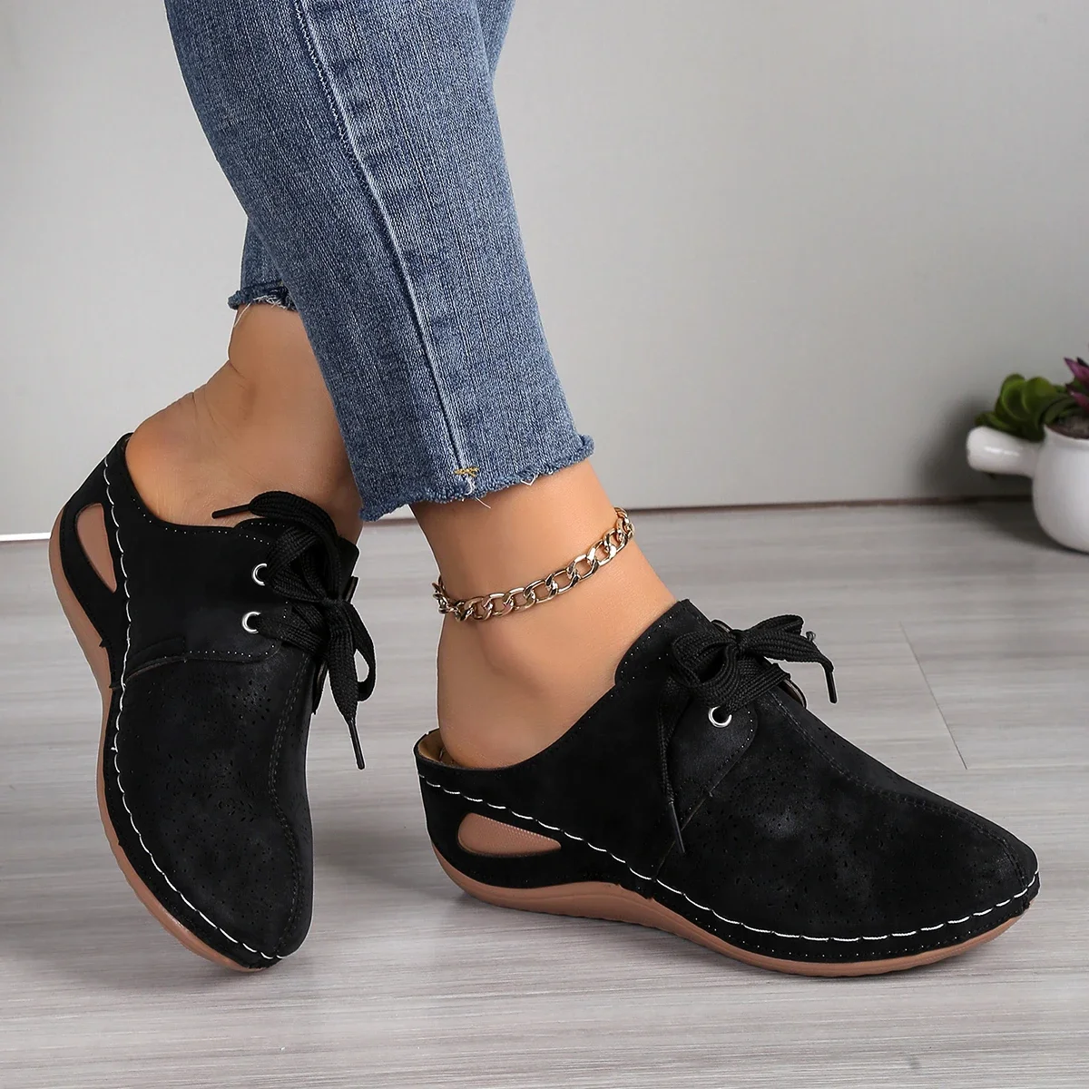 Lightweight Lace-up Fashion Half-support Wading Beach Shoes Middle-aged Mother Shoes Summer 2024 New Arrival Size 36-43 6