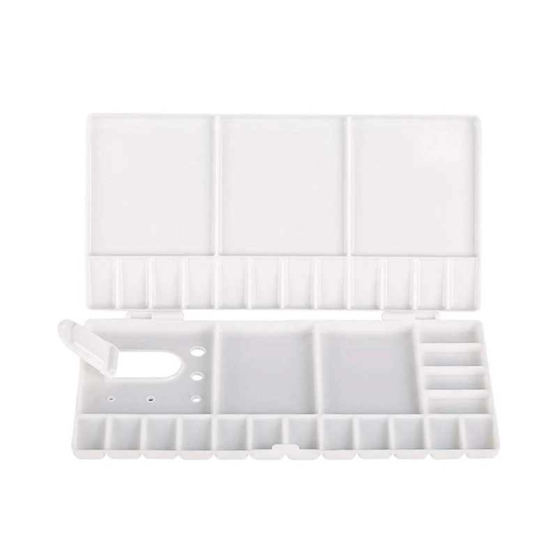 Plastic Rectangular Painting Palette With Thumb Hole and 5 Large 18 Small  Wells 