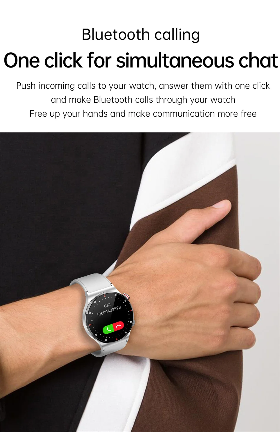 2023 New QW33 Bluetooth Call Smart Watch Men Waterproof Sports Fitness Tracker Smartwatch Large HD screen for huawei Xiaomi_voghion.com