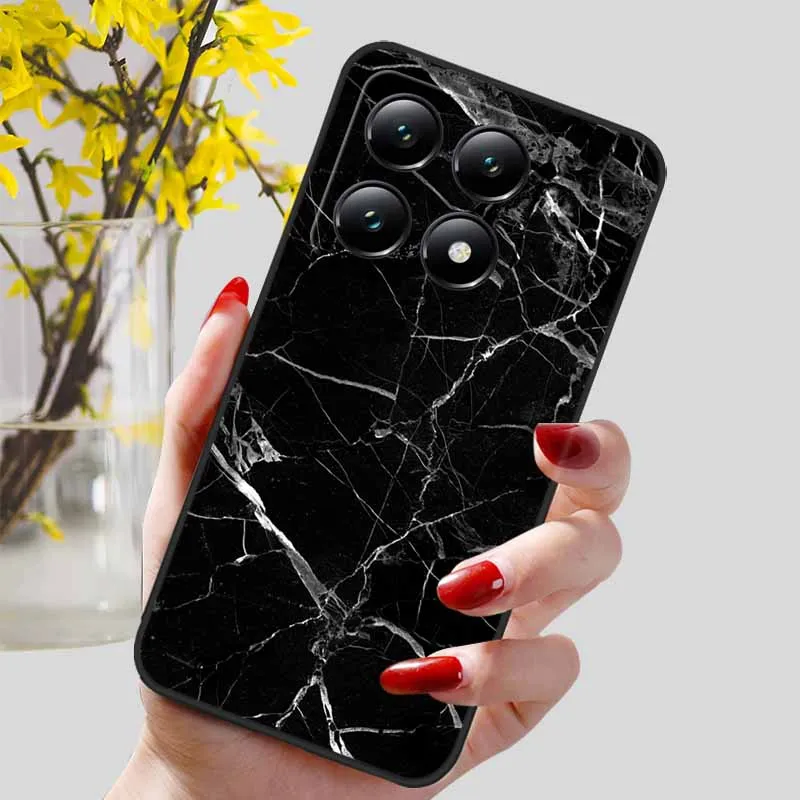 Floral Print Soft TPU Silicone Phone Cover with Black Bumpers