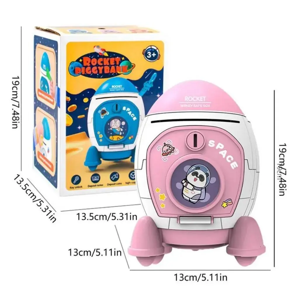 Password Lock Rocket Piggy Bank Fingerprint Money Box Electronic Bank Safe Box Safe Large Capacity Children Money Boxes
