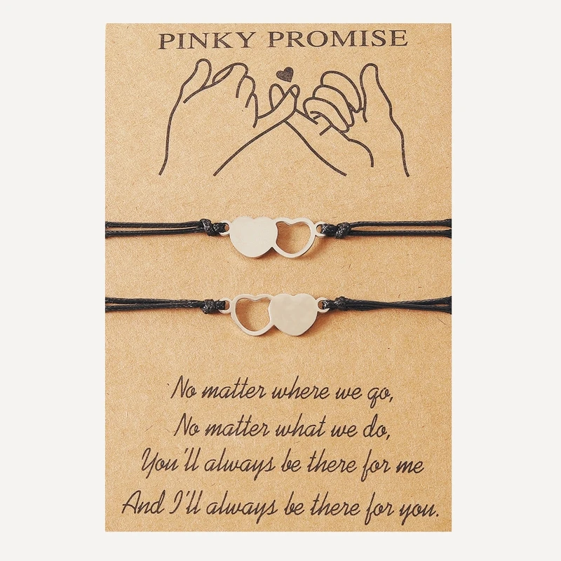 2 Pz/set Pinky Promessa Braccialetti Di Corrispondenza A Relazione Fidanzato