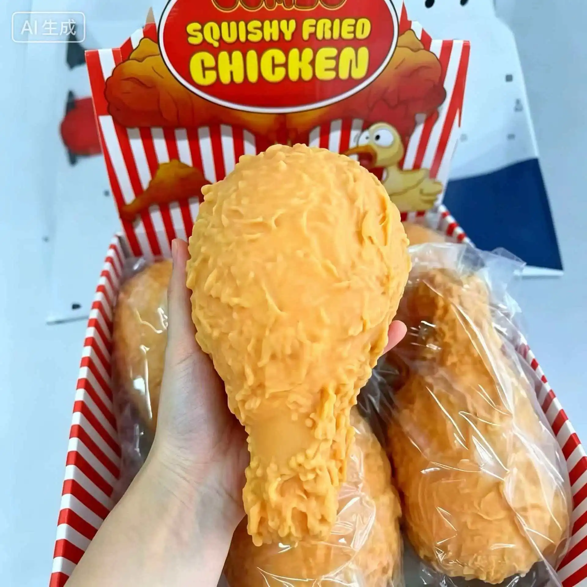 Realistic Fried Chicken Squishy Stress Relief Toy Sensory Fidget_voghion.com