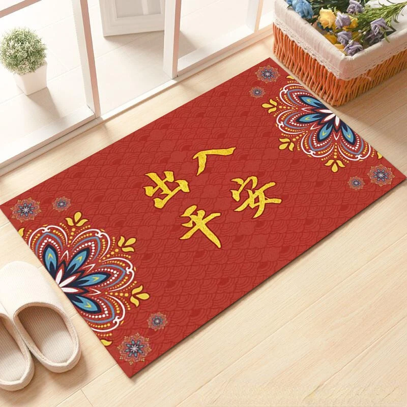 Polymères de porte rouges coordonnants, tapis absorbant extérieur, portes  extérieures, tapis de bienvenue, porte d'entrée, sol, maison, nouvel an,  2023 - AliExpress