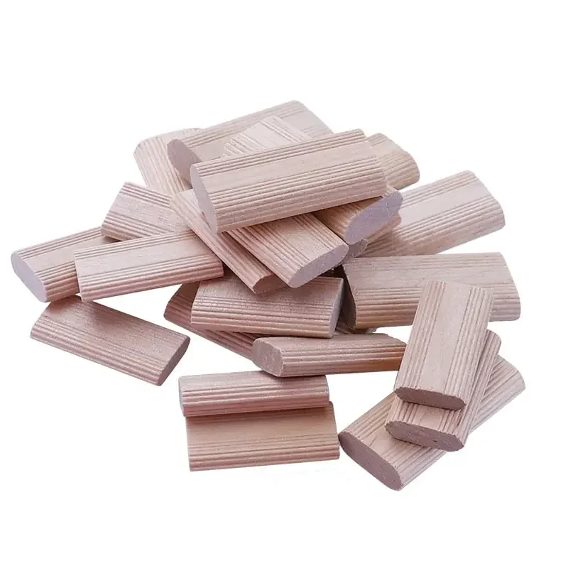 50Pcs Domino Solid Wood Tenon DIY Joinery Beech Wood Nail Cork Block Bolt Wood Board Furniture Splicing Connector For Woodwork