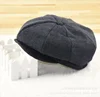 Mens Flat Cap Gatsby Tweed Black Peak Hat Herringbone Newsboy Cap M-XXL 6