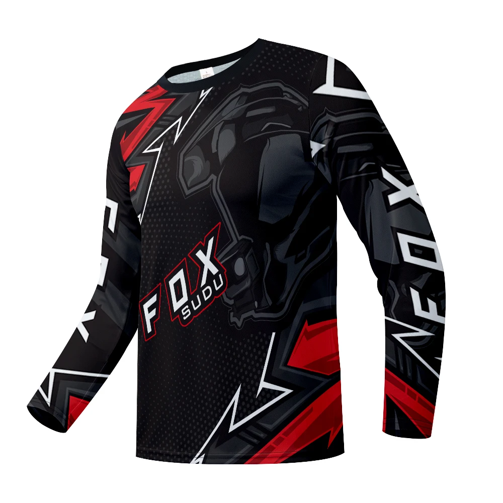 FOX SUDU Men's Long Sleeve Motocross Cycling Jersey MTB Downhill Mountain Bike MTB Shirts OffroadDH Motorcycle Enduro Clothing images - 6