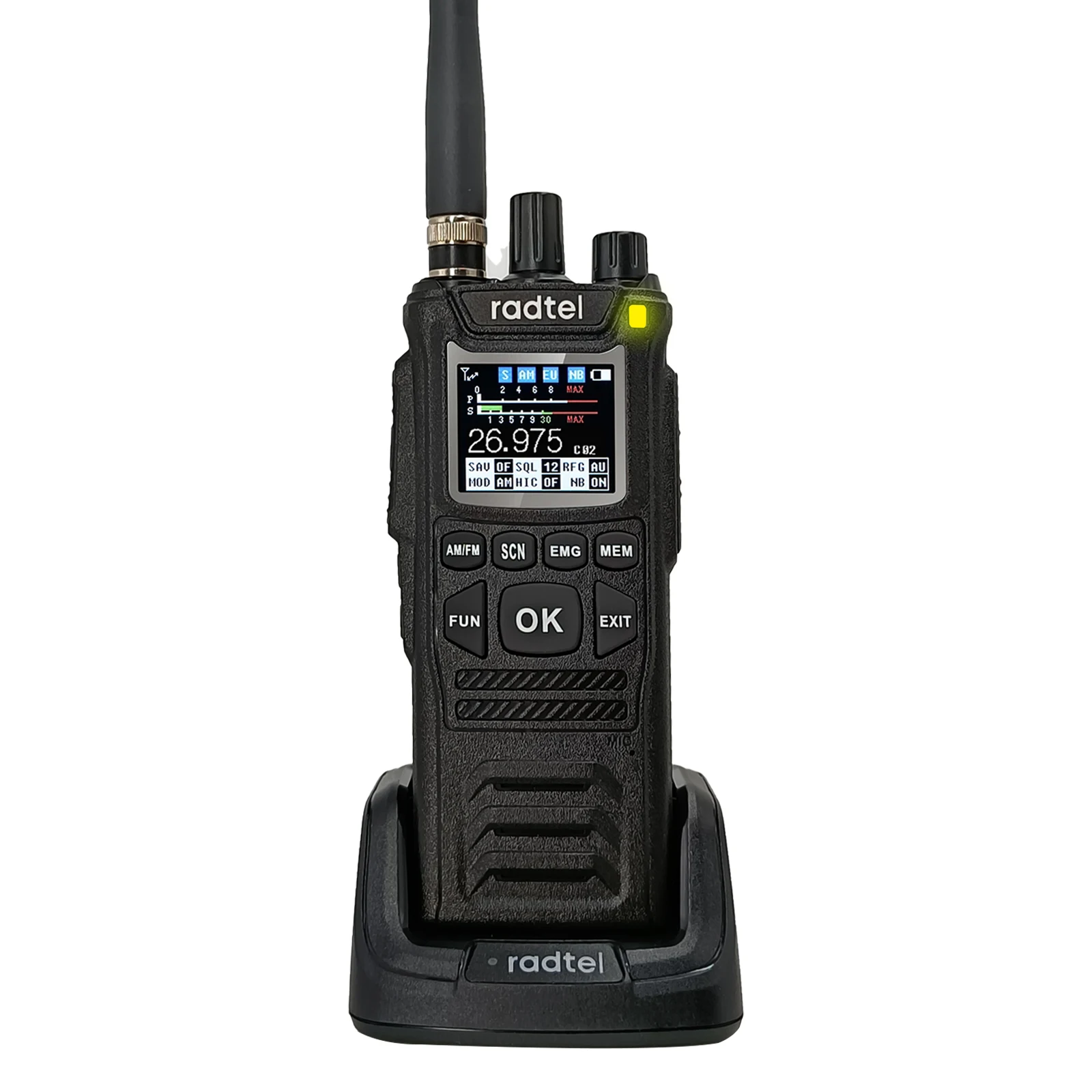 New! CB-10 Handheld Walkie Talkie 27MHz CB Radio HAM Transceiver 4W 12V AM/FM CB channels 26-27MHz 4100hAm Battery for truck 2