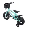 Bicicleta para niños de 12 pulgadas, bicicleta estable con estructura de acero de alto carbono para bebés con ruedas de entrenamiento para niños de 2 a 6 años, color verde
