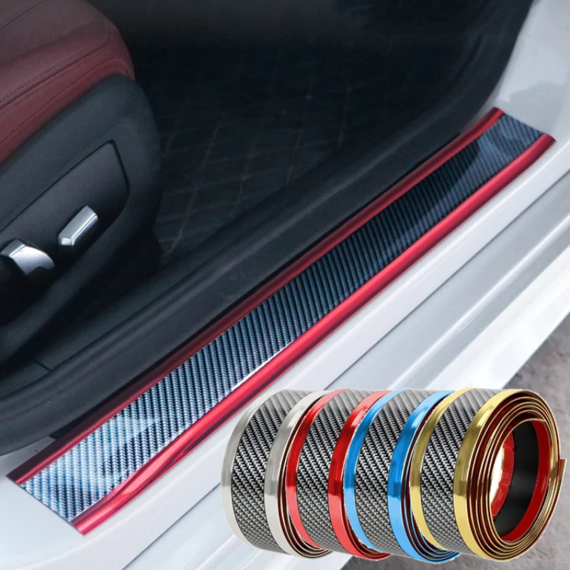 

Carbon Fiber Anti Scratch Car Door Sill Stickers 3/5/7cm Protectective Rubber Strip Universal Car Door Protector Car Styling