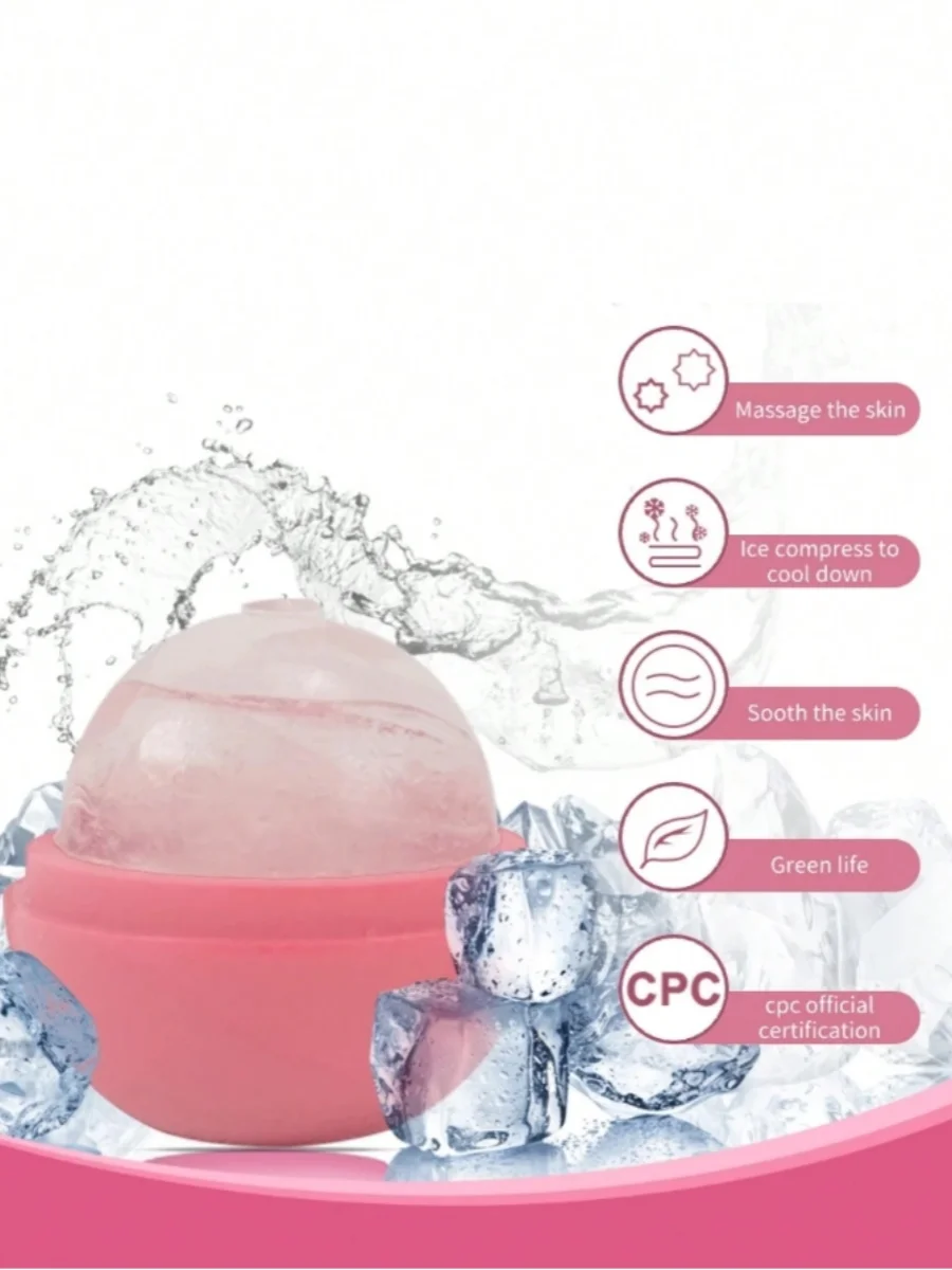 Silicone Round Ball Ice Massage Roller Mold Facial Ice Clean Rolling Mold Body Relaxing Ice Massager Handheld Mould Massage Tool