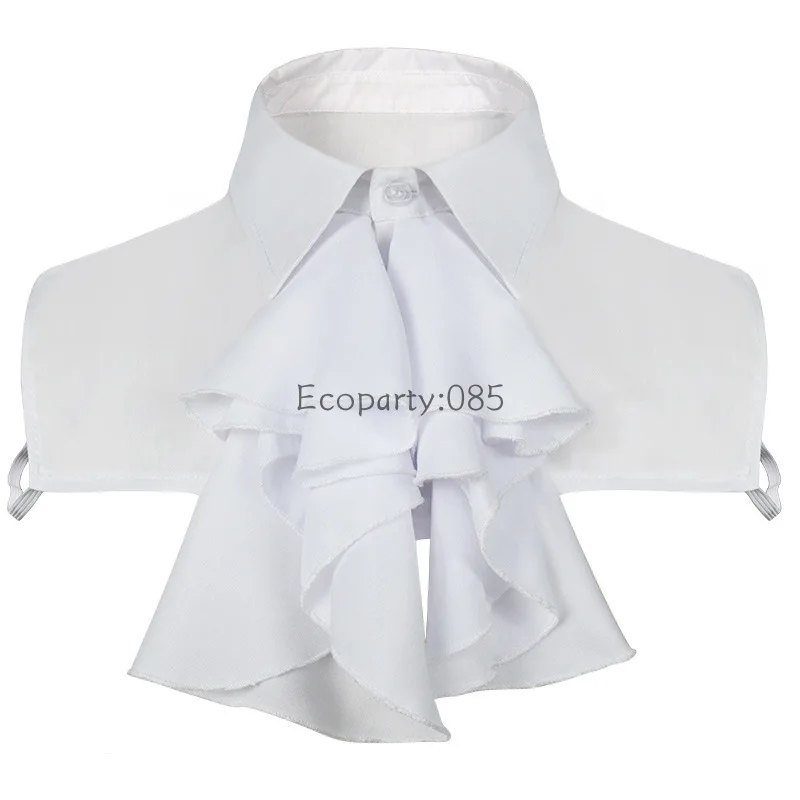WomenMenDetachableRuffledLaceJabotVintageVictorianFakeCollar