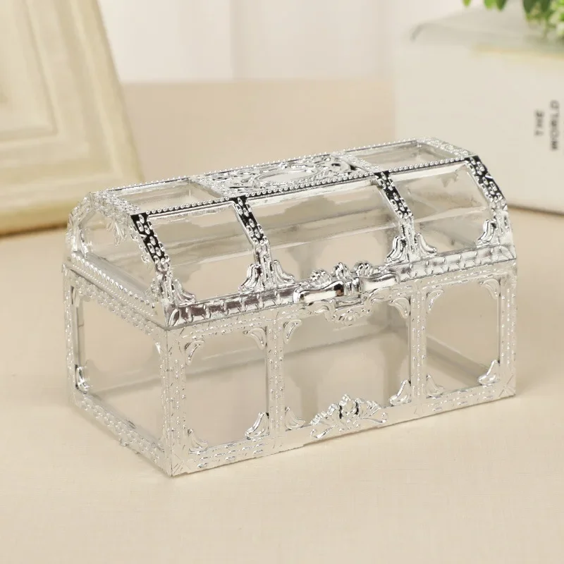 Transparent Pirate Treasure Organizer Box Plastic Storage Box Container Ring  Box Desk organizers