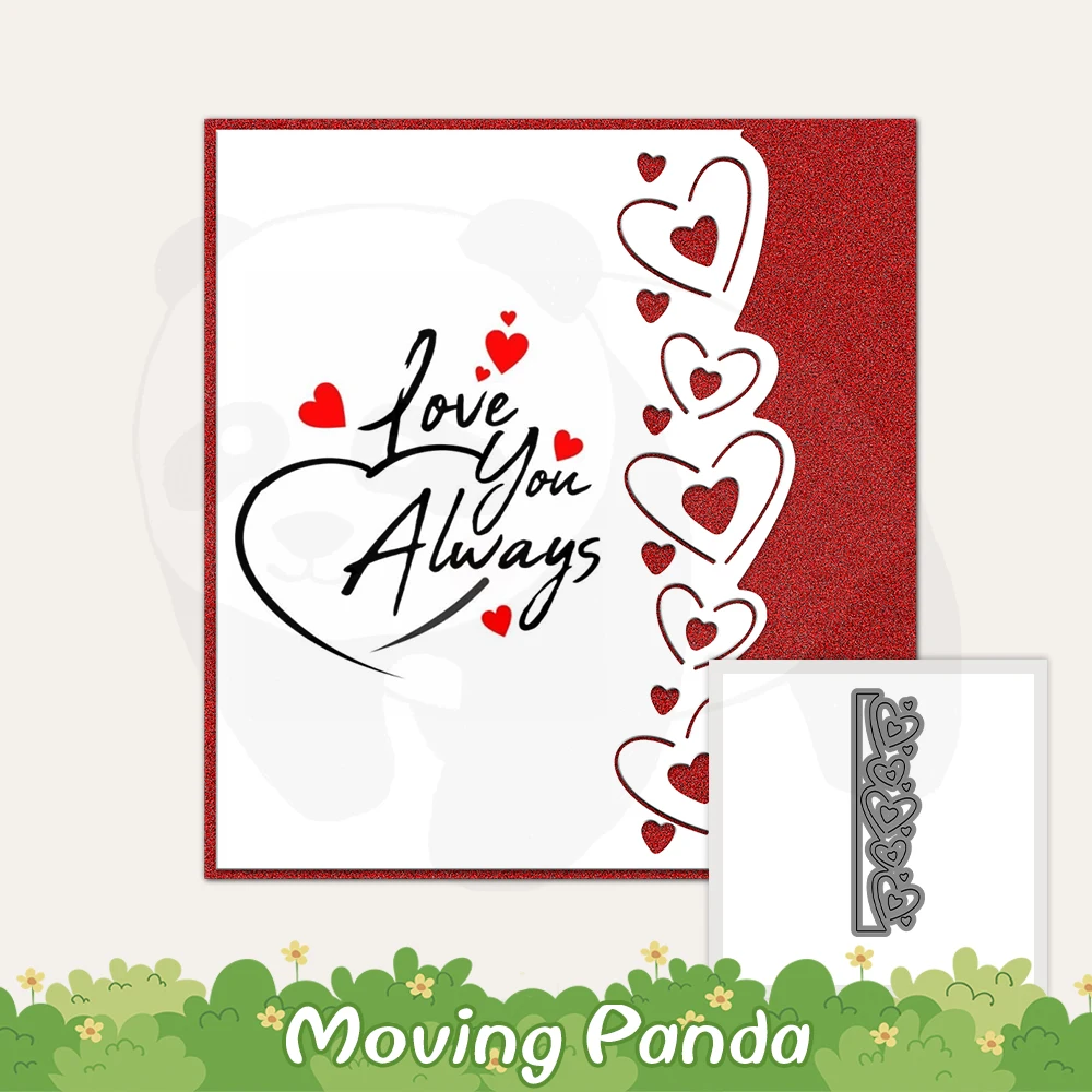 Hollow Hearts Border Cutting Diy Scrapbooking Forniture Love Metal Cut Dies Coltello Stampo Per Carte Album Diario Artigianato Decor