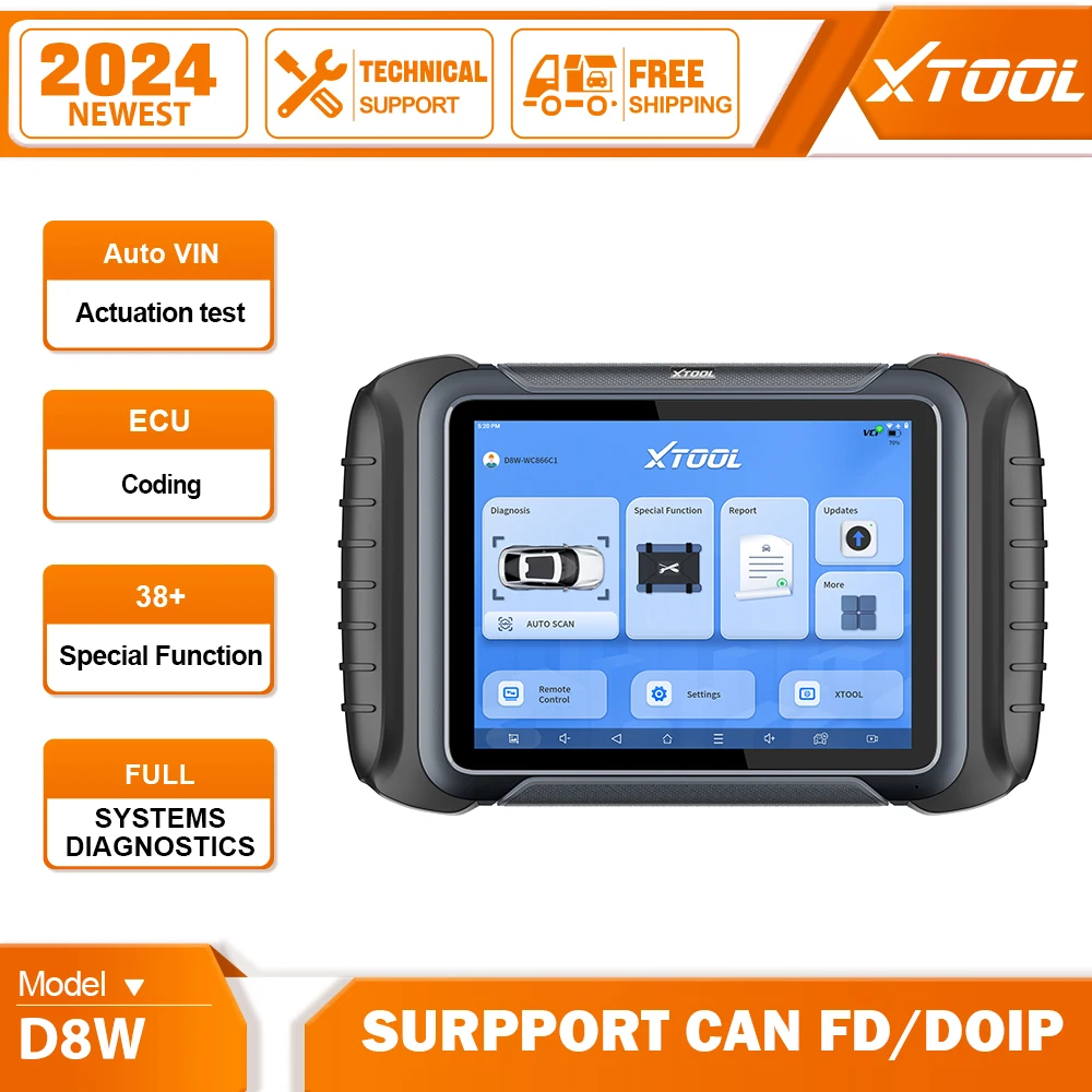 

Xtool D8W ECU Coding Active Test Auto Vin OBD2 Diagnostic Tools Key Programming Fob OBD2 Automotive Diagnosis Scanner CAN FD