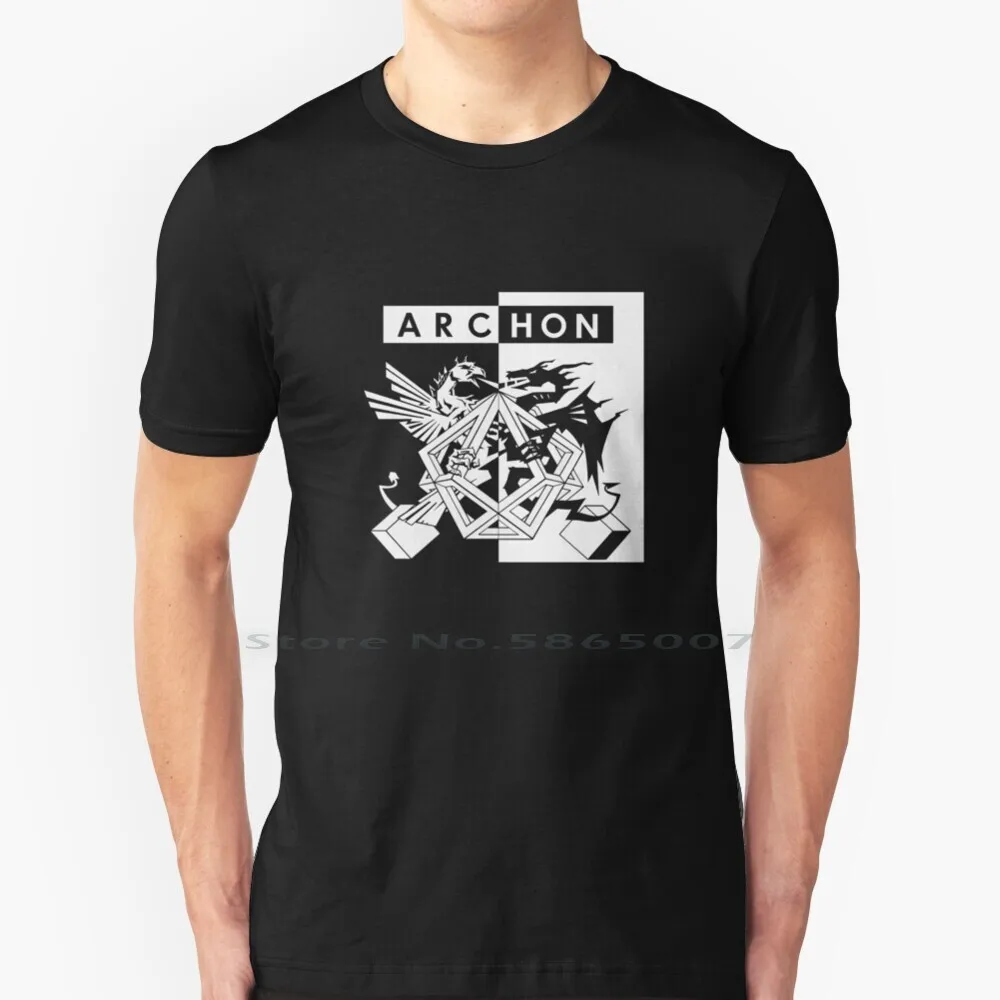 Archon T Shirt 100% Cotone Light Dark Videogiochi Scacchi Drago Grifone Shapeshifter Banshee Knight Goblin 1980S 1983 Commodore