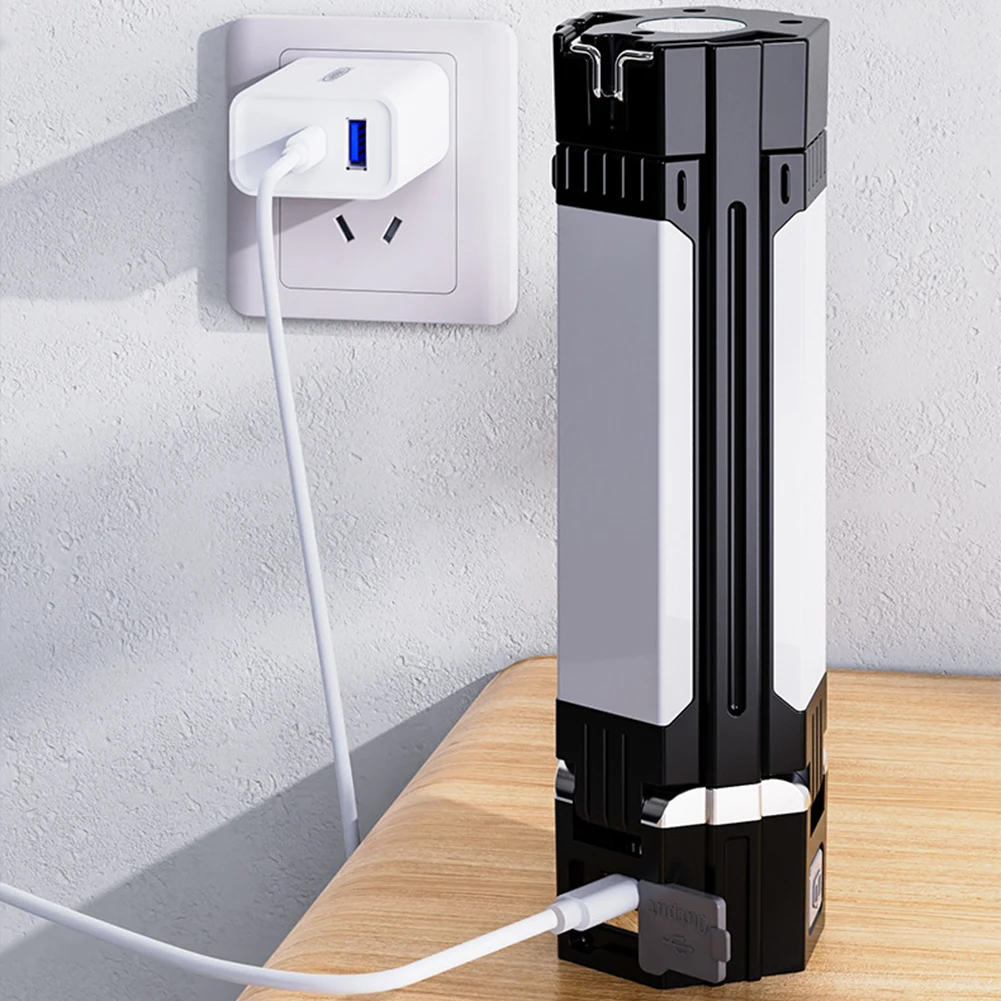 접이식 LED 캠핑 조명, 접이식 텐트 조명, USB 충전, 휴대용 다기능 토치, 하이킹 비상