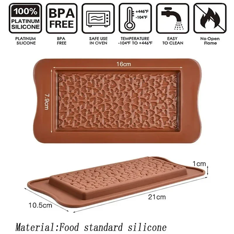 DIY Chocolate Silicone Molds Cake Candy Protein and Energy Bar Molds Food Grade High Quality Square Eco-friendly Silicone mold