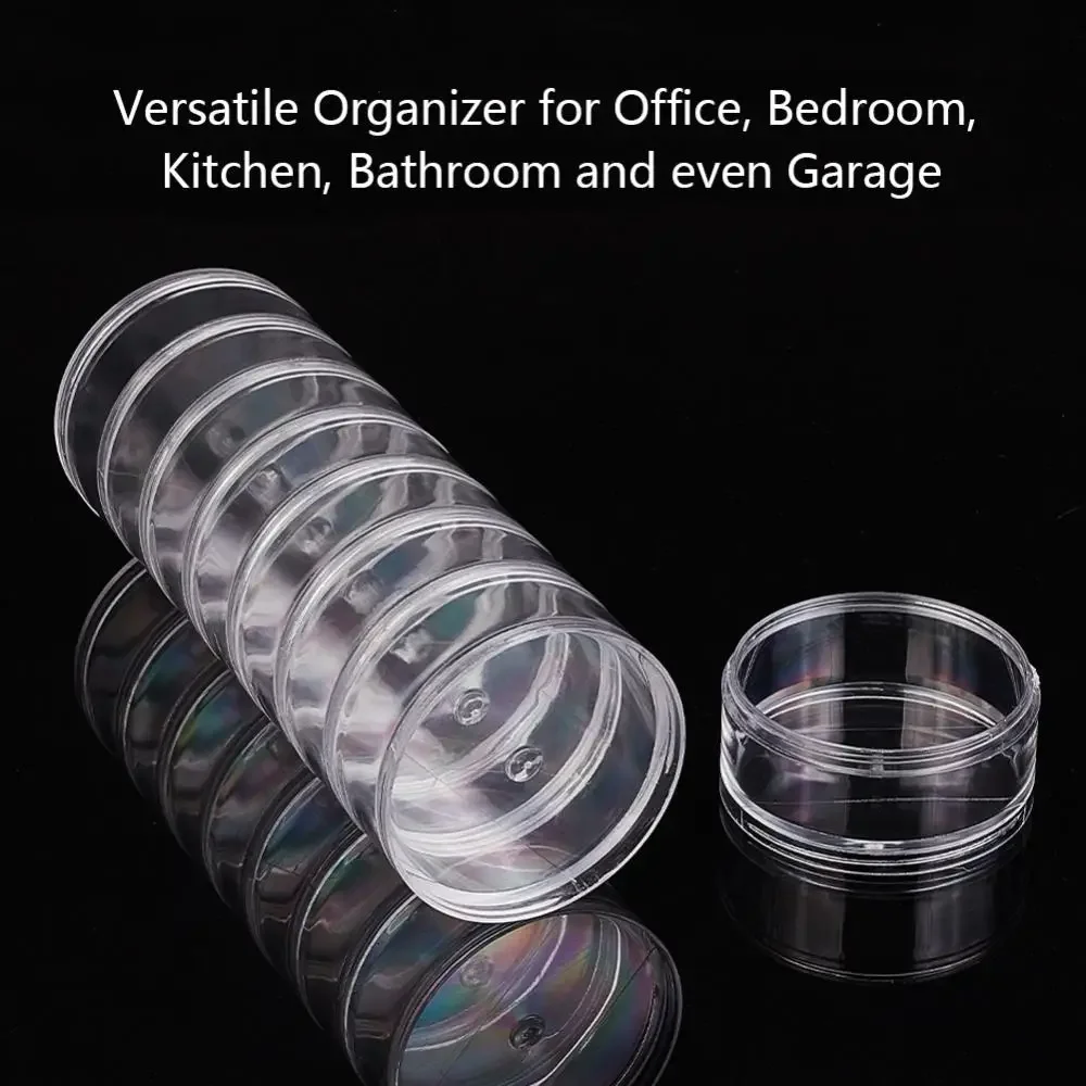 5 Layer Cylinder Transparent Empty Plastic Box 4pcs Jewelry Beads Storage Container Handmade Crafts DIY Parts Display Case