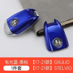 Alfa Romeo Luxury Car Key Cover Replacement - Premium Leather Finish (Blue color label)