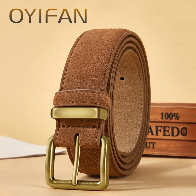 Herren-Wildledergürtel, Retro-Trend, Legierungsschnalle, Herrengürtel, große Größe, echter High-End-Gürtel, Geschenk für Freund und Papa