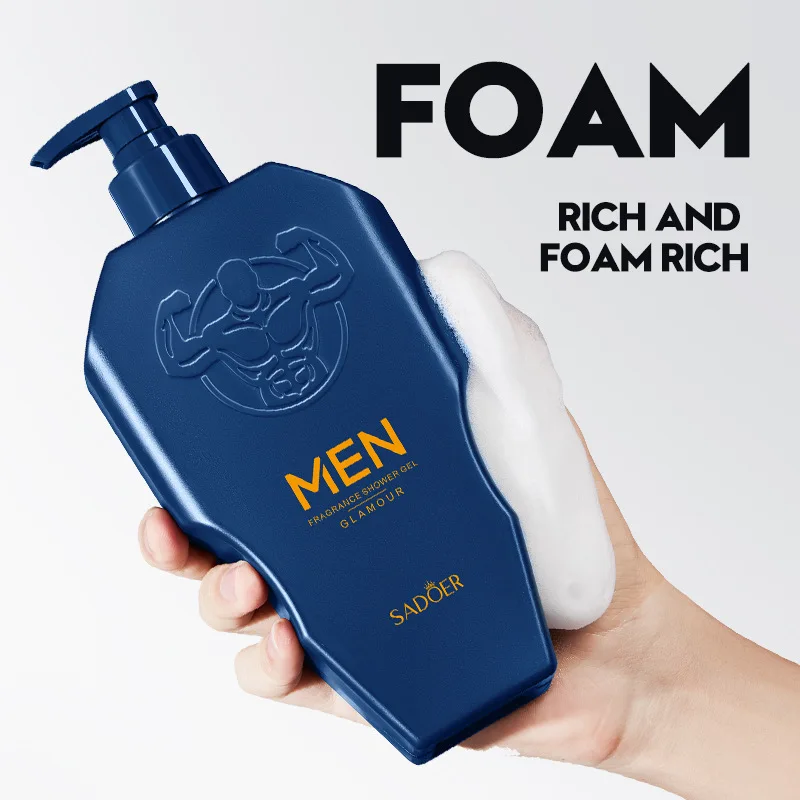 500ML Men's Shower Gel Dense Foam Clean Body Deeply Cleanse Skin Dirt And Oil Leaving Skin Cool Not Tight