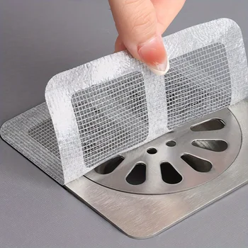 20 pz usa e getta Hair Catcher per doccia Mesh doccia scarico copre pavimento lavello filtro filtro Mesh Sticker accessori per il bagno 1