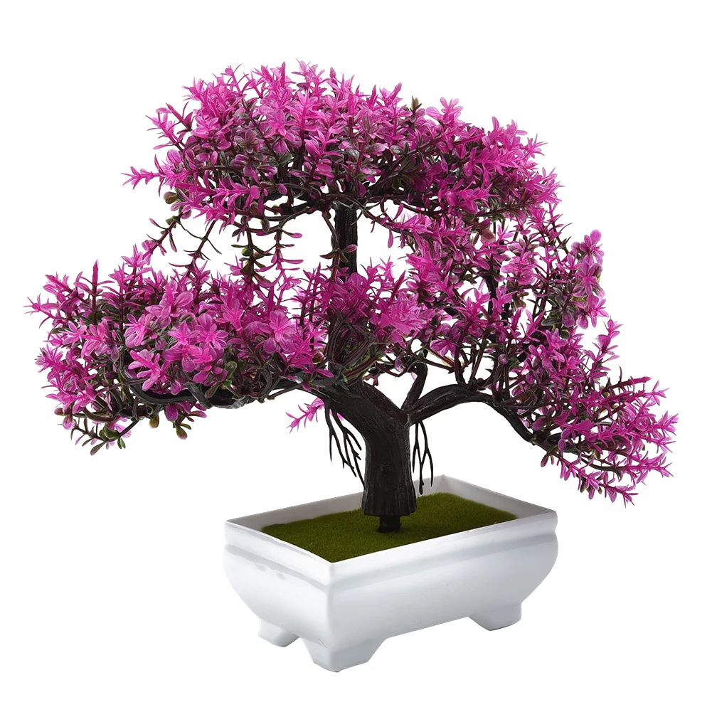 Festival Topfpflanze Simulation dekorative Bonsai Home Office Kiefer Baum Geschenk DIY Ornament Hotel Garten künstliche Bonsai rosa – Detail 10