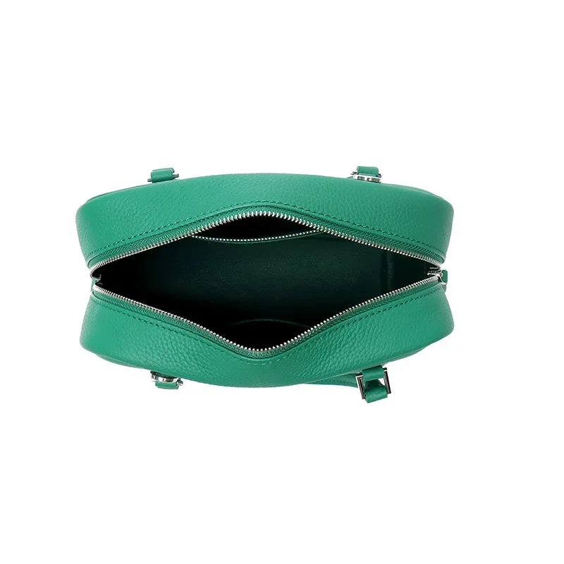 2024 New Head Layer Cowhide Pillow Handbag Women's Simple Light Luxury Large Capacity Commuter Hand Bill Shoulder Cross Body