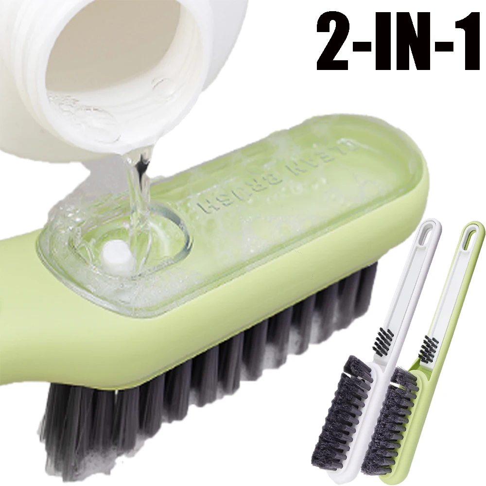 

2-in-1 Hard Bristle Cleaning Brush Flexible Crevice Brush Shoe Sofa Bag Artifact Bathroom Kitchen Household Cleaning Accessories