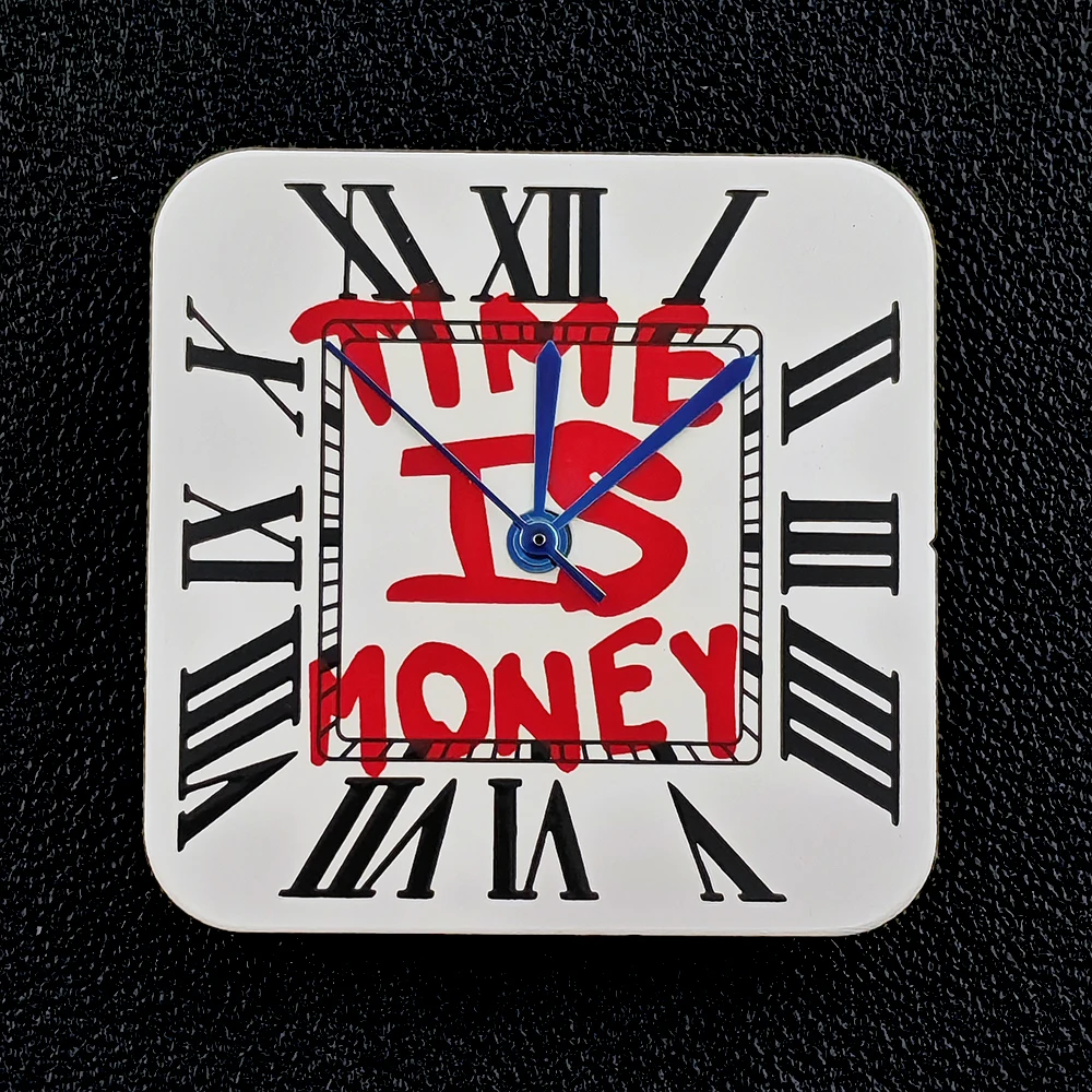 Square Dial 'Time is Money' Customized Watch Face for Premium Watch Accessories