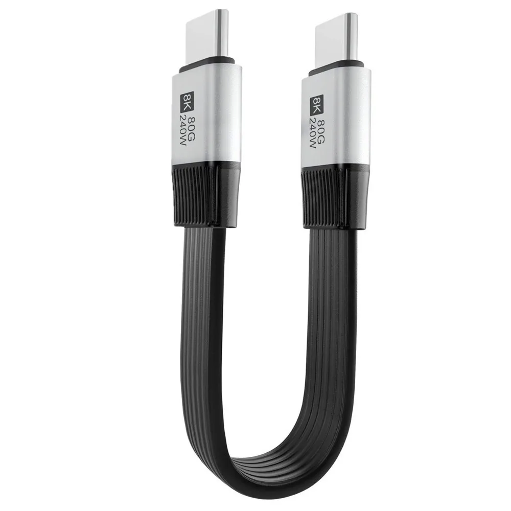 High-Speed Right Angle USB-C to USB-C Fast Charging Cable - 240W 90-Degree Connector