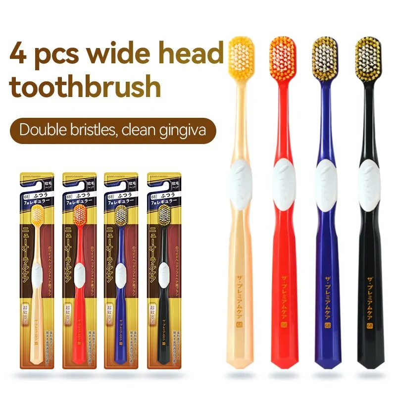 4pcs-Manual-Soft-Toothbrush-With-Wide-Brush-Head-Men-Women-Adult-Tooth ...