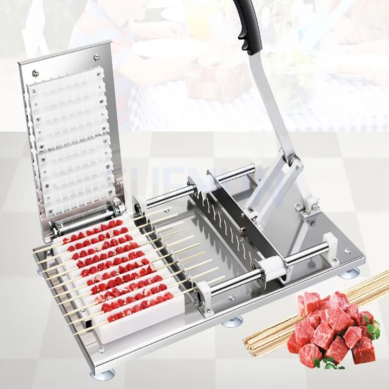 cordeiro de aco inoxidavel churrasco kebab piercer maquina corda carne 04