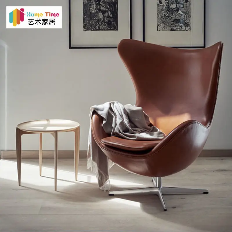 

Nordic designer eggshell chair study swivel chair living room single sofa chair tiger chair lazy reclining chair with footrest
