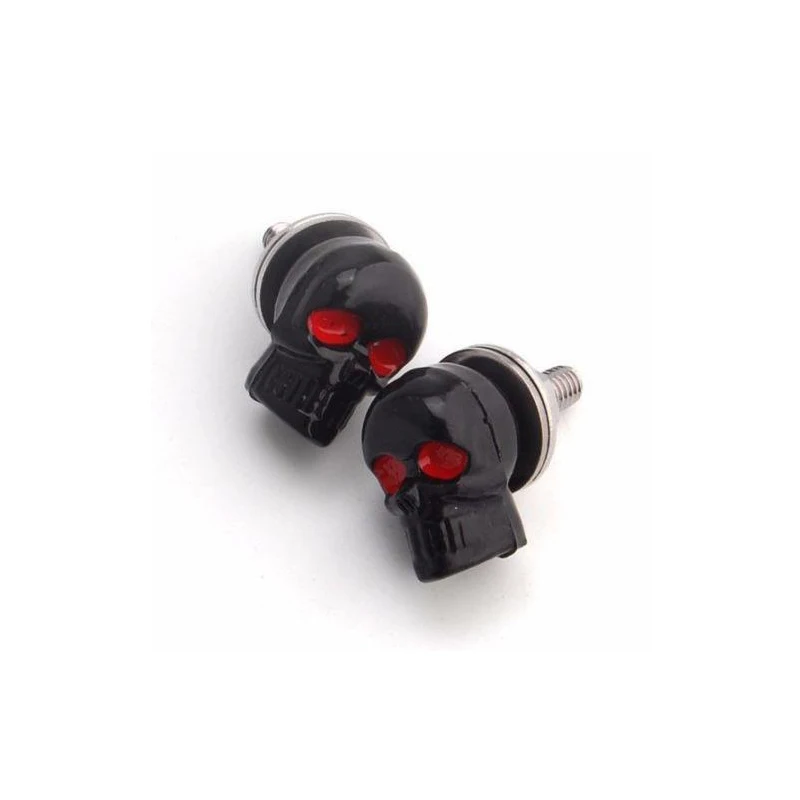 Branded Red Reflector Bolts & Nuts For Motorcycle License Plate Frame – 2 Or 6 Pieces, Round, Made In USA