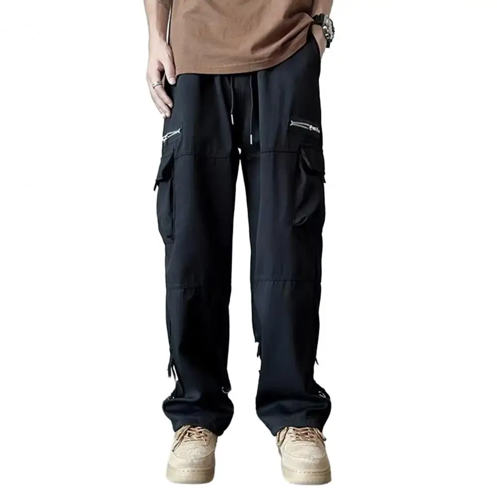 Men Cargo Pants Leisure Loose Baggy Long Multi-pockets Hip Hop Carpenter  Pants L