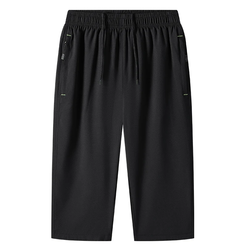 

Summer Male Breathable Casual Cool Shorts Mens Solid Breeches Quick Dry Ice Beach Black Men's Shorts Jogger Plus Size 8XL