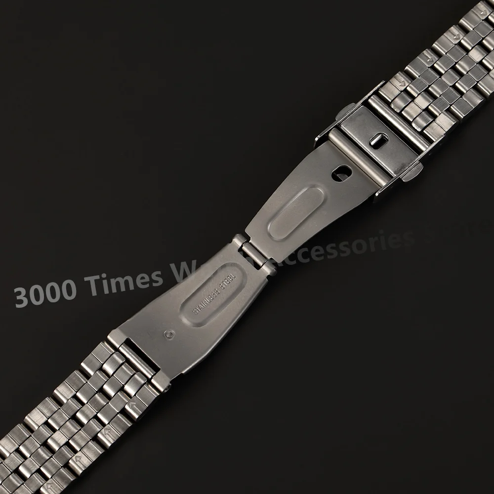 Watch Accessories 18mm 20mm 22mm Silver Aircraft Buckle Stainless Steel Flat End With Curved End Jubilee Watch Bracelet