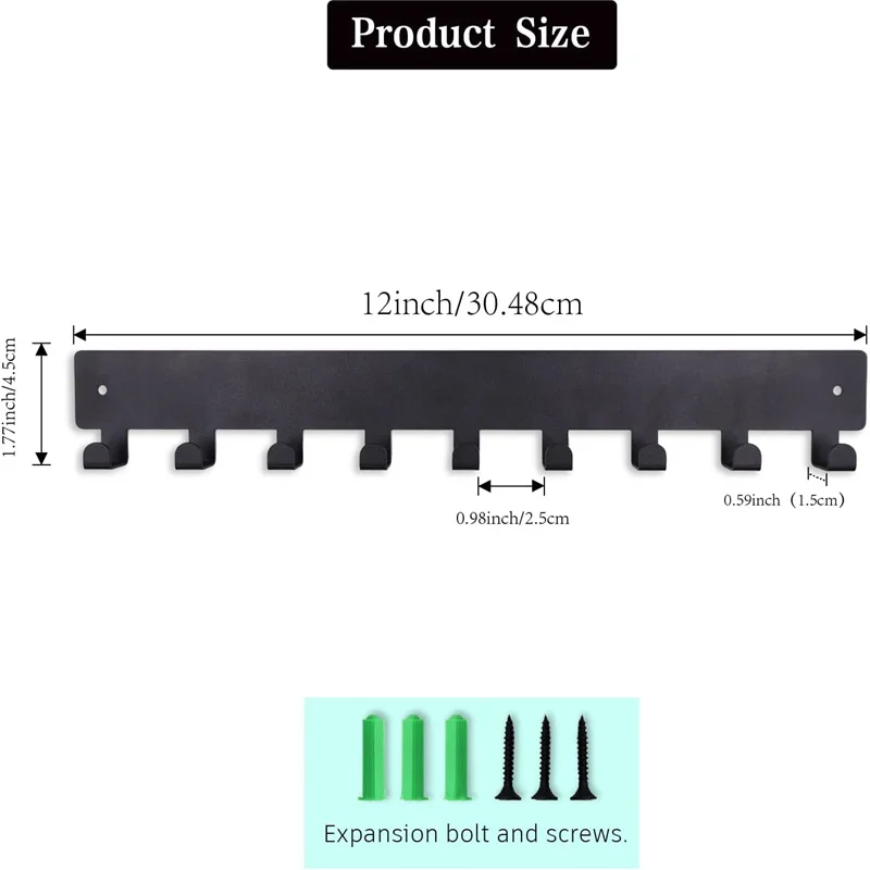 simple Metal key holder home wall hooks organizer door entryway hallway kitchen wall bedroom decor rack with 9 hook 2