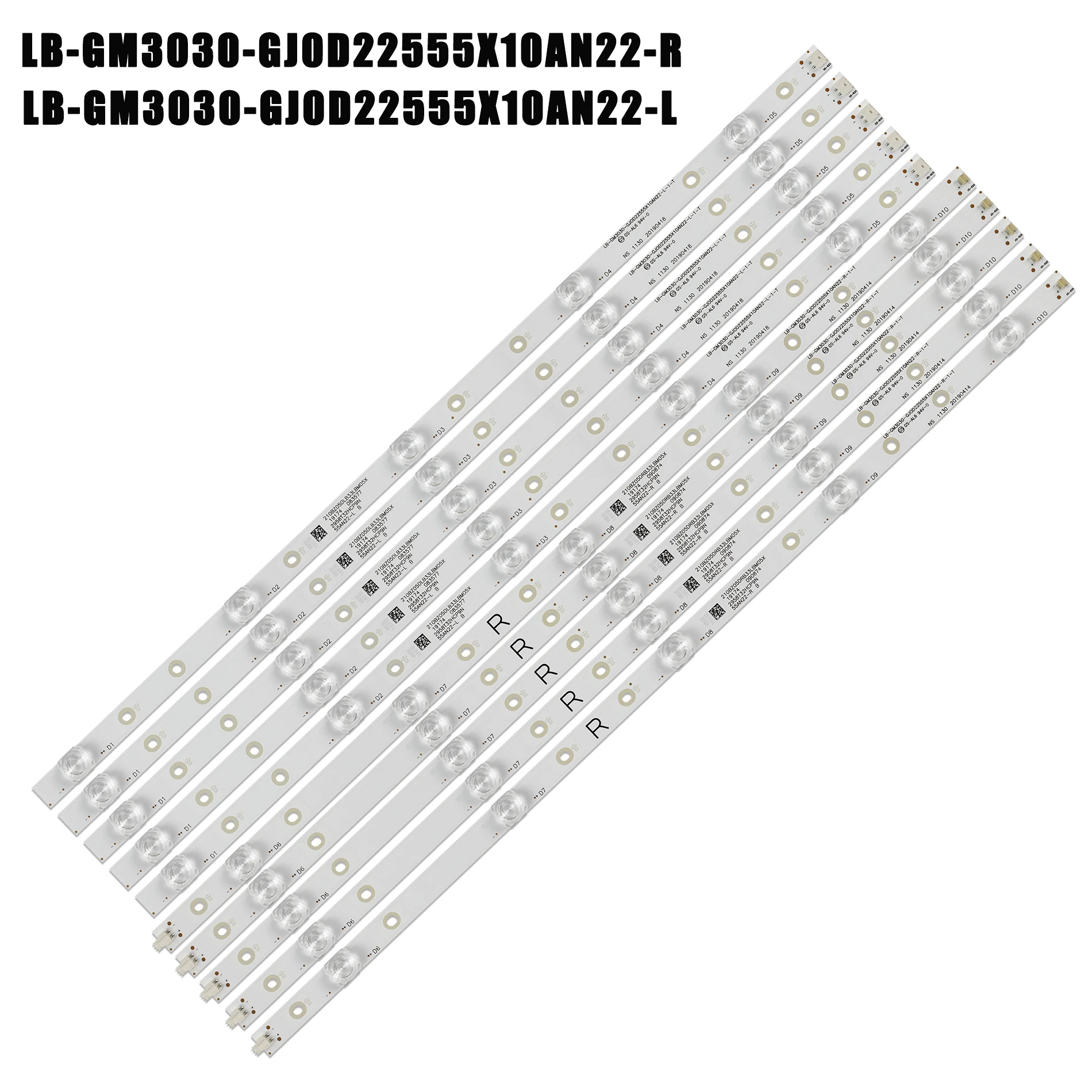Tira de Retroiluminação Led para Retroiluminação 10 Lâmpada para 55pus6804 gu l t 55pus7304 55pus6704 55pus7394 55pus7504 55pus6754