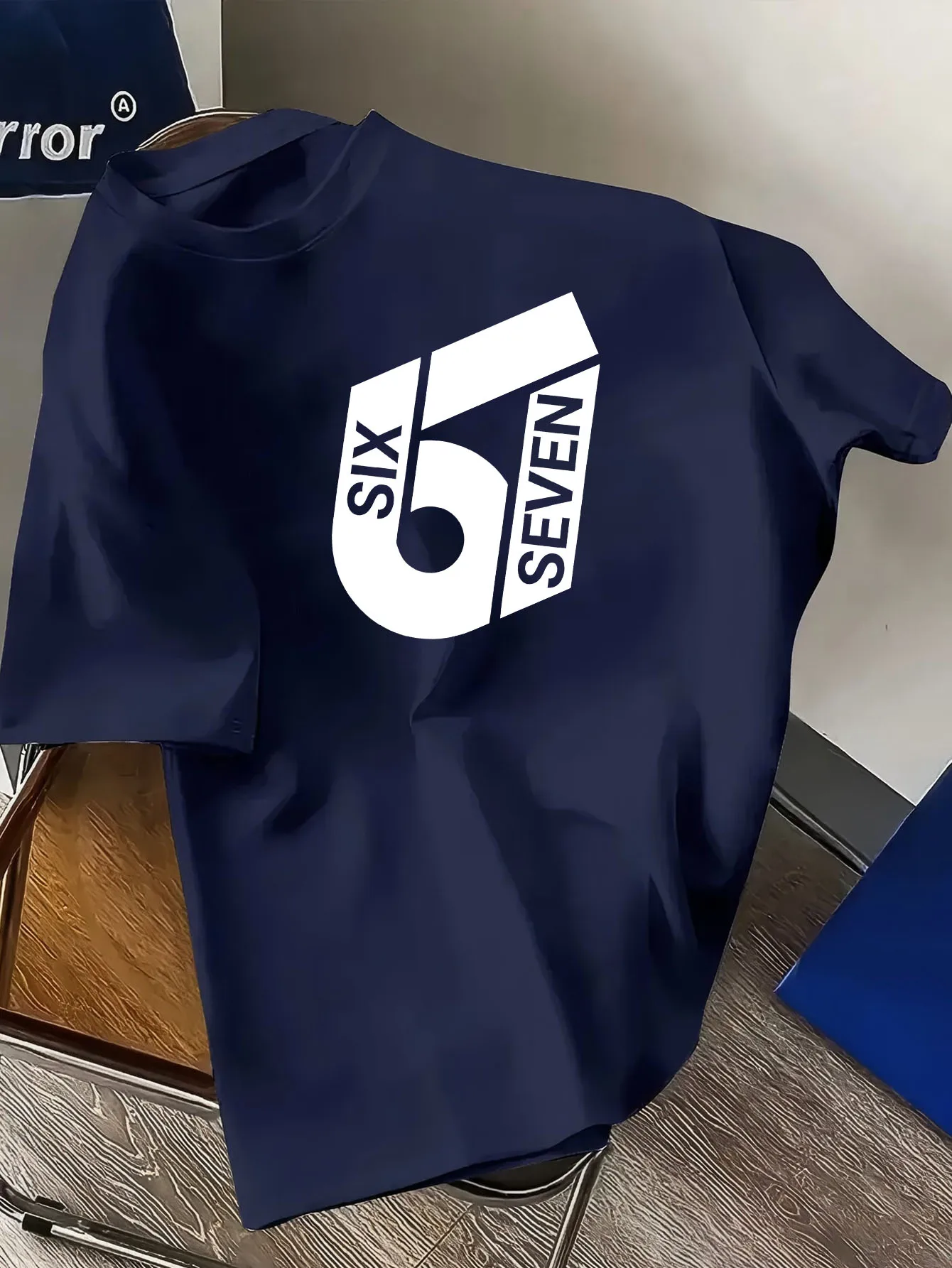 Funny 67 Joke T-shirt - 67-digit joke design featuring hand- 6 and 7 prints, round-neck t-shirt a creative gift for birthdays